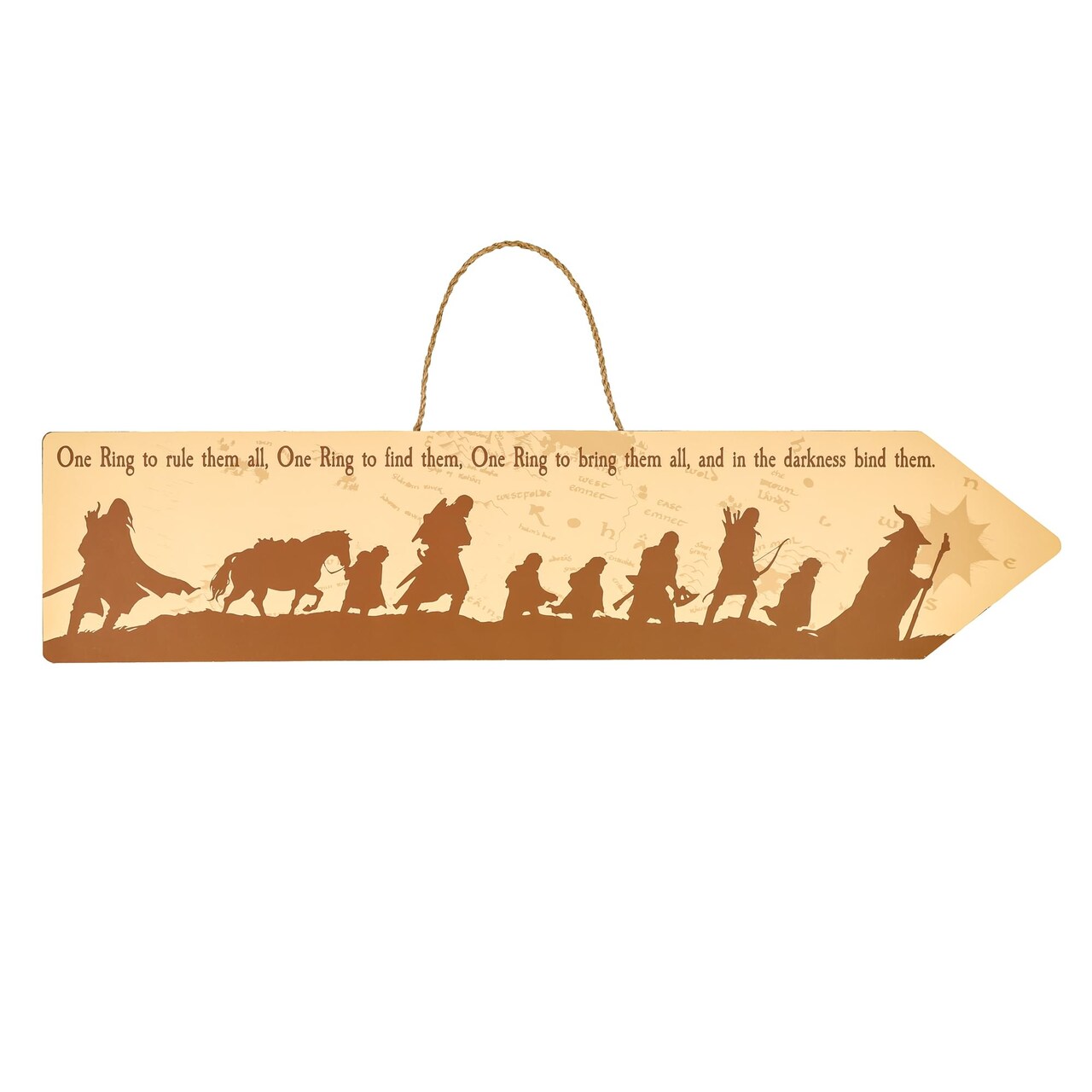 The Lord Of The Rings The Fellowship Framed Wooden Sign | 20 x 5 Inches